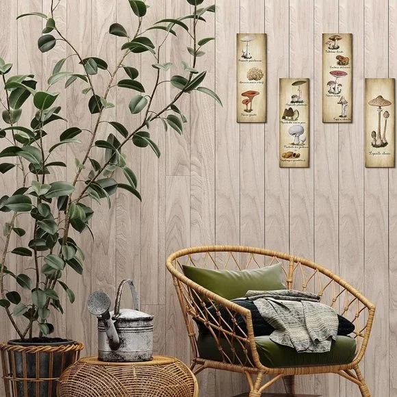 4 Pack Mushroom Wall Decor  11 x 3.5 Inch - Picture 4 of 8